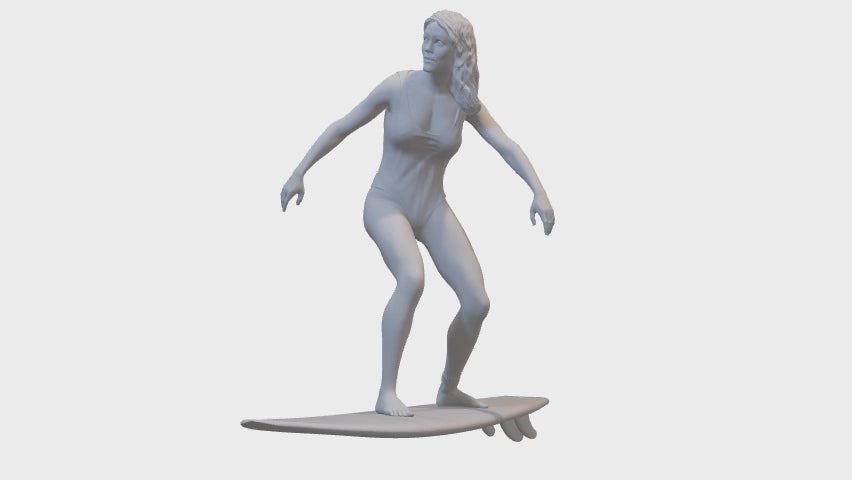 Surferin mit Surfboard Miniaturfigur 2/4