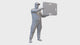Streckenposten mit Schild Miniaturfigur