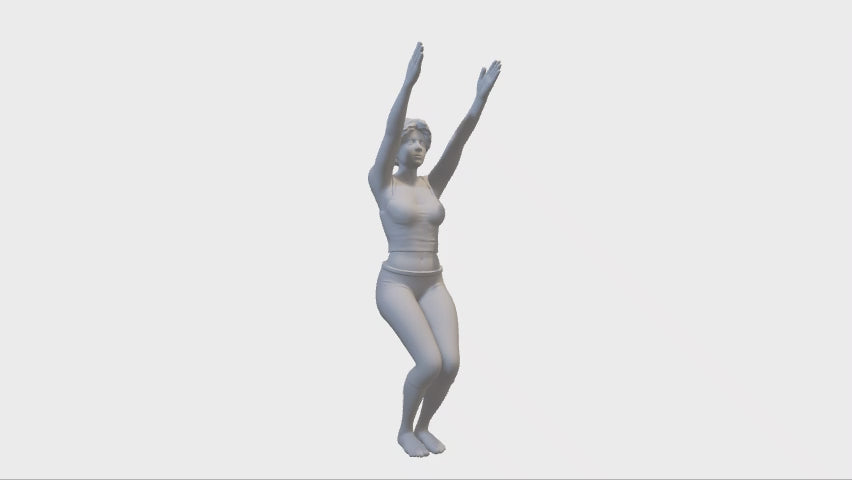 360° - Frau in Yoga Stuhl Pose - Miniaturfigur für Entspannung und Balance