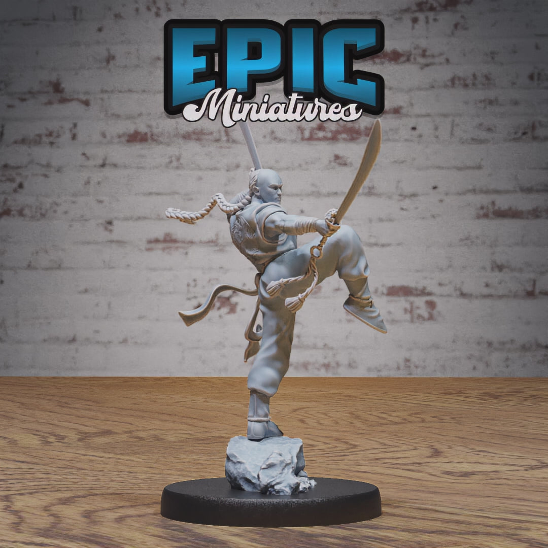 360° Ansicht Shaolin Warrior Monk Miniatur