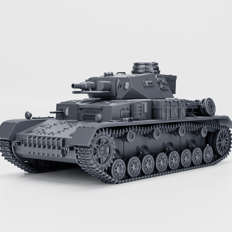 Modell des Panzer IV Ausf. D mit Winterketten, WWII, detaillierte Ansicht des Kampfpanzers.
