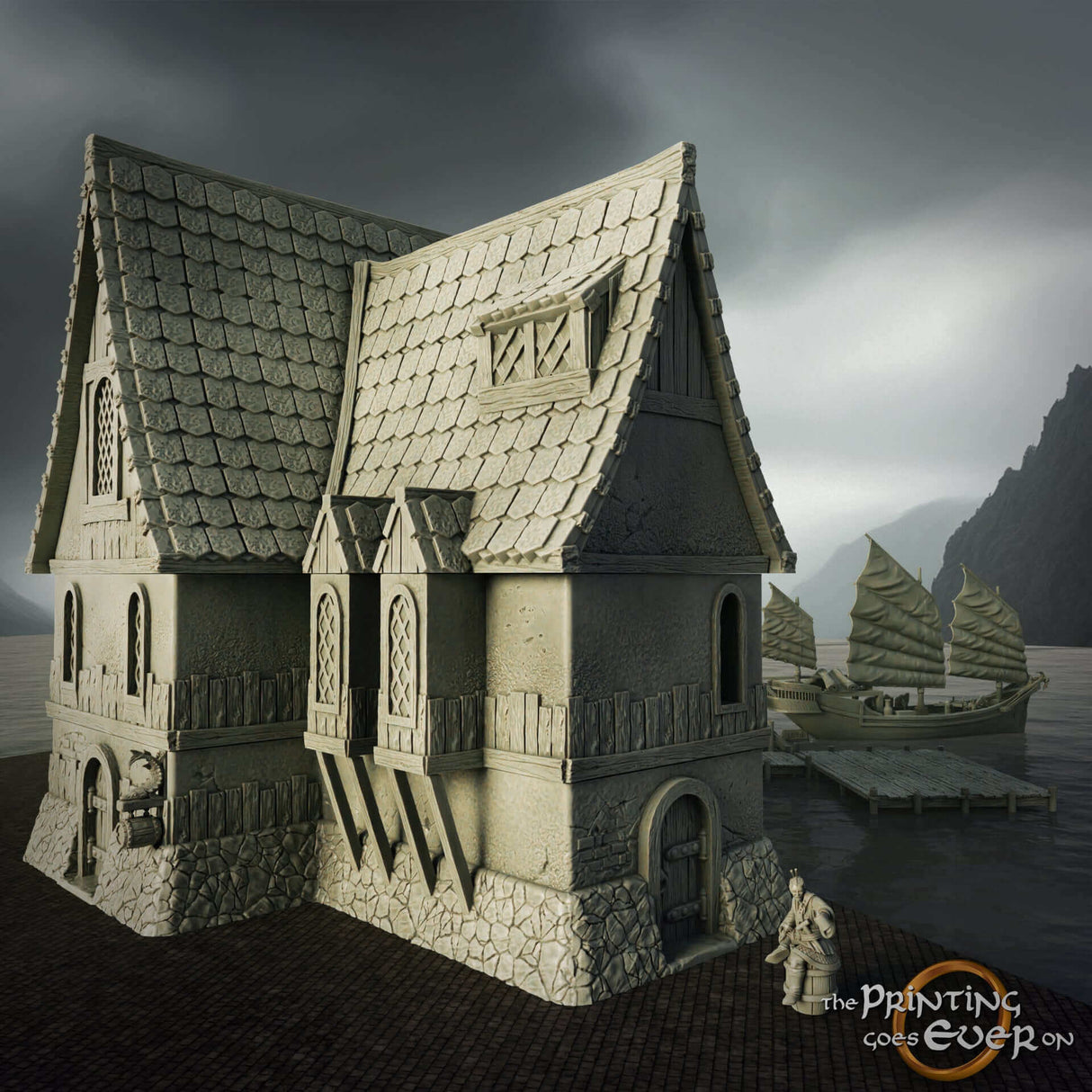 Individuell bemalbares Tavernen-Modell für 28mm Heroic Tabletop-Spiele