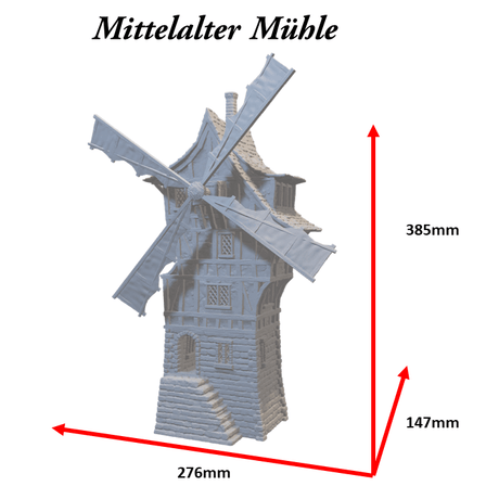 FDM-gedruckte Windmühle von MiniatureLand mit hoher Detailtreue