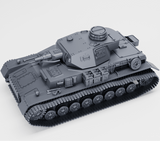 3D-Modell des Panzer IV Ausf. D mit Winterketten, Detailansicht von oben.