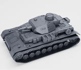 Modell eines Panzer IV Ausf. E mit Standard- und Winterketten, detailreiche 3D-Darstellung.