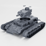 Detailansicht des Panzer IV Ausf. D mit abnehmbarem Turm, 3D-Modell in grau, WWII Zubehör.