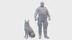 Polizeibeamter mit Hund Miniaturfigur