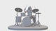 Heavy metal drummer miniature with stool