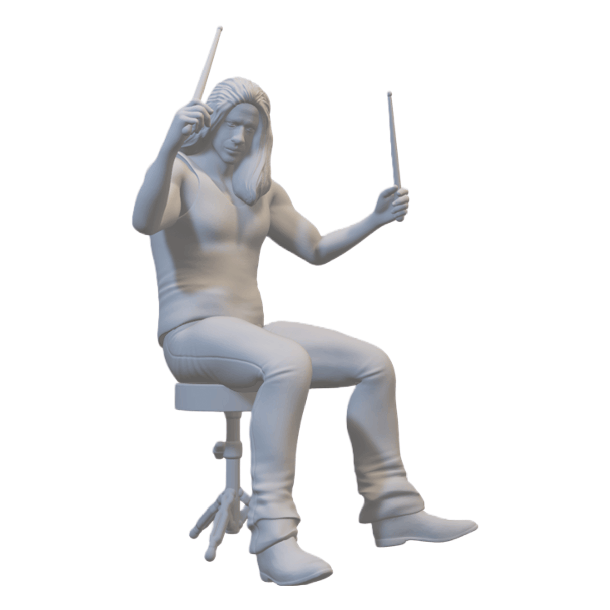 Metal Schlagzeuger 3D Miniatur mit Hocker