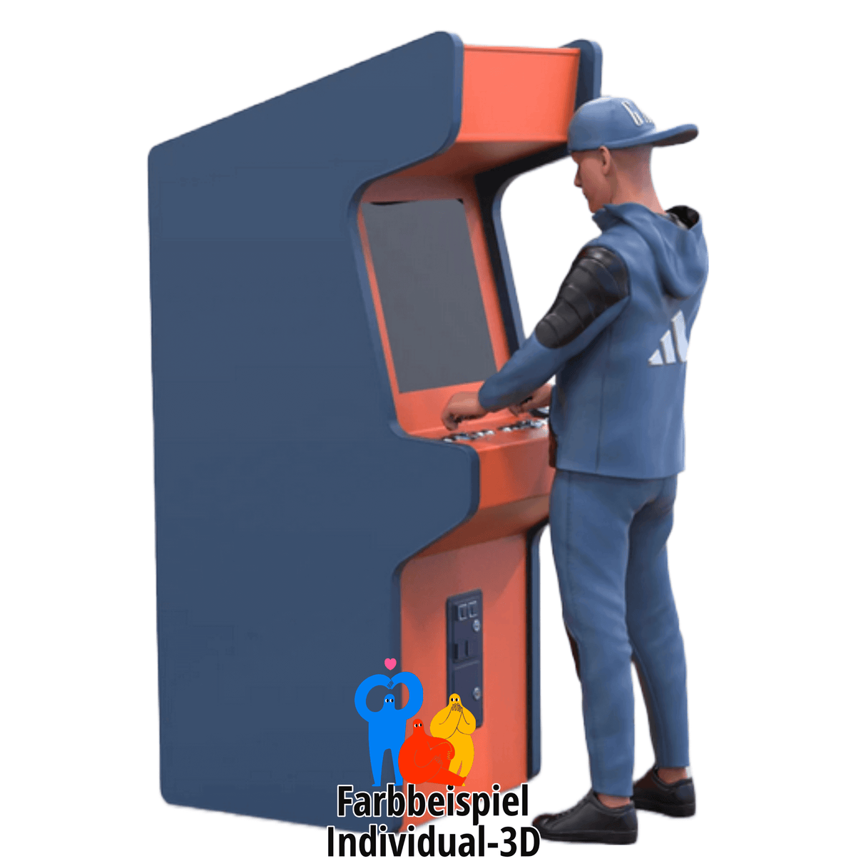 Mann an einem Arcade Spielautomaten 3D-Miniaturfigur