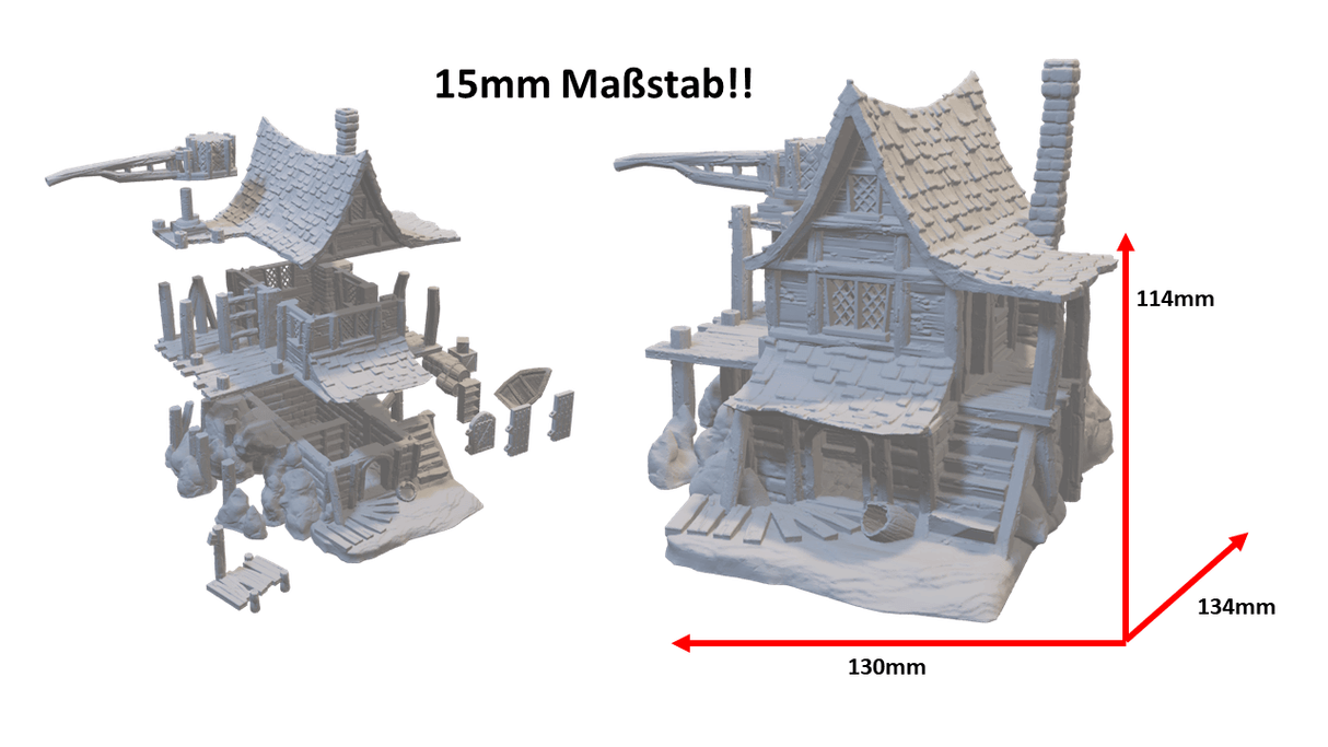Detailreiches Schmugglerhaus für Tabletop-Spiele im 28mm und 15mm Maßstab