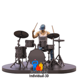 Rock oder Pop Schlagzeuger aus dem 3D Drucker