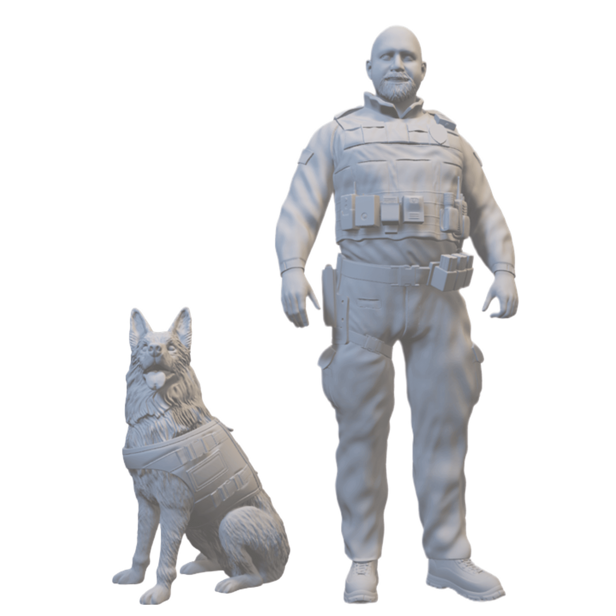 Polizeibeamter mit Hund Miniaturfigur